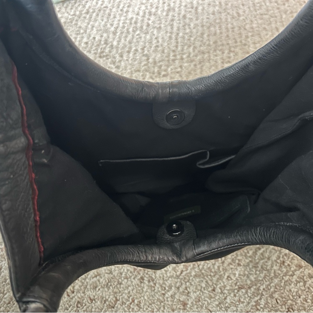 Anthropologie Black Leather Tote - Picture 3 of 5